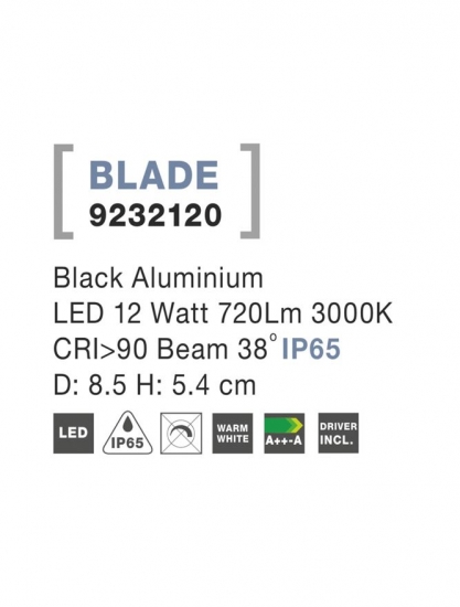 NOVA LUCE 9232120 Blade IP65